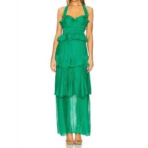 NEW LINE AND DOT cari halter maxi dress in kelly green